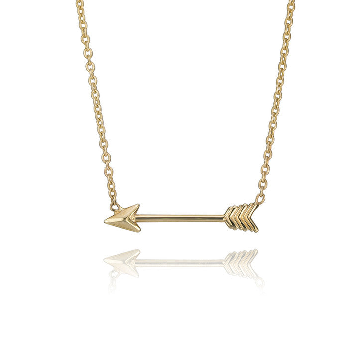 10k Yellow Gold Cupid's Arrow Necklace