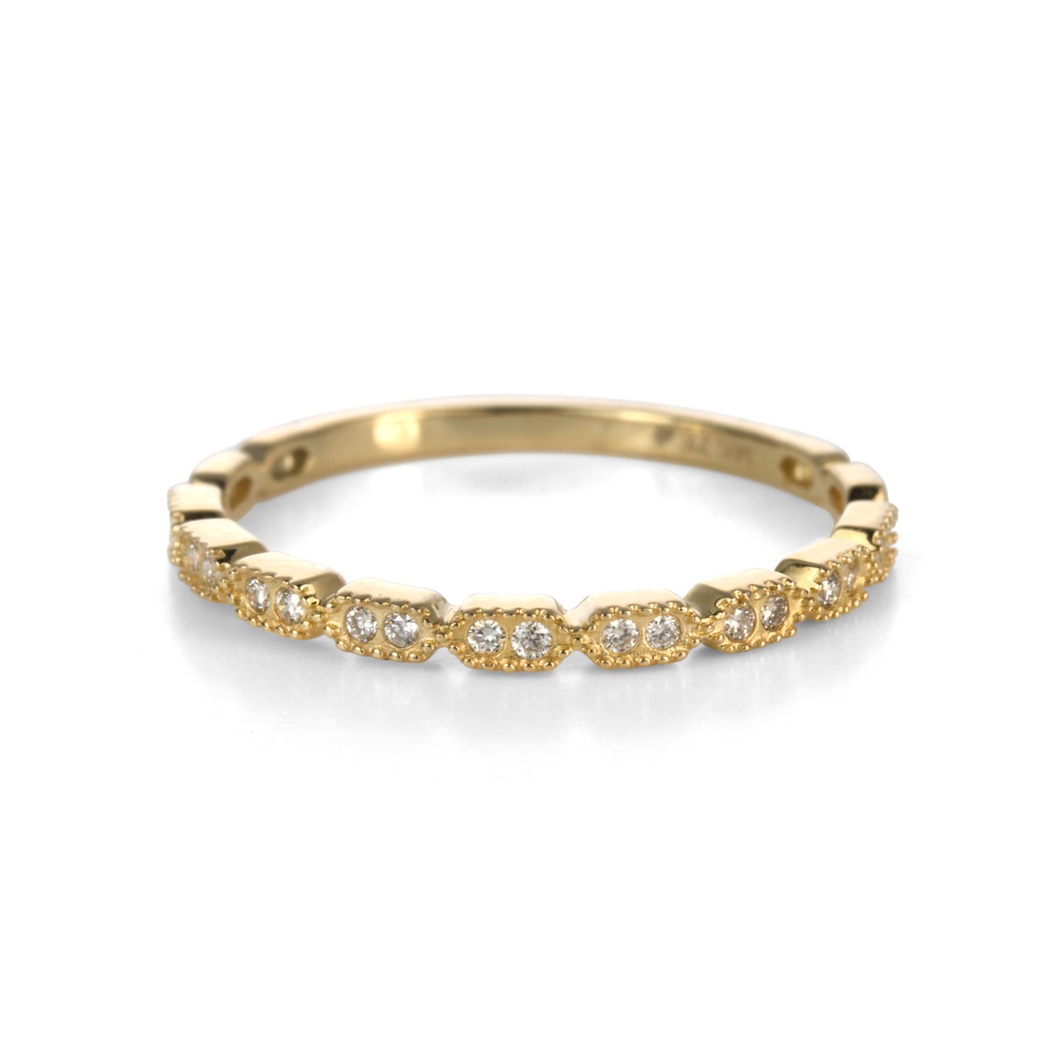 14K Yellow Gold Duo Diamond Stacker