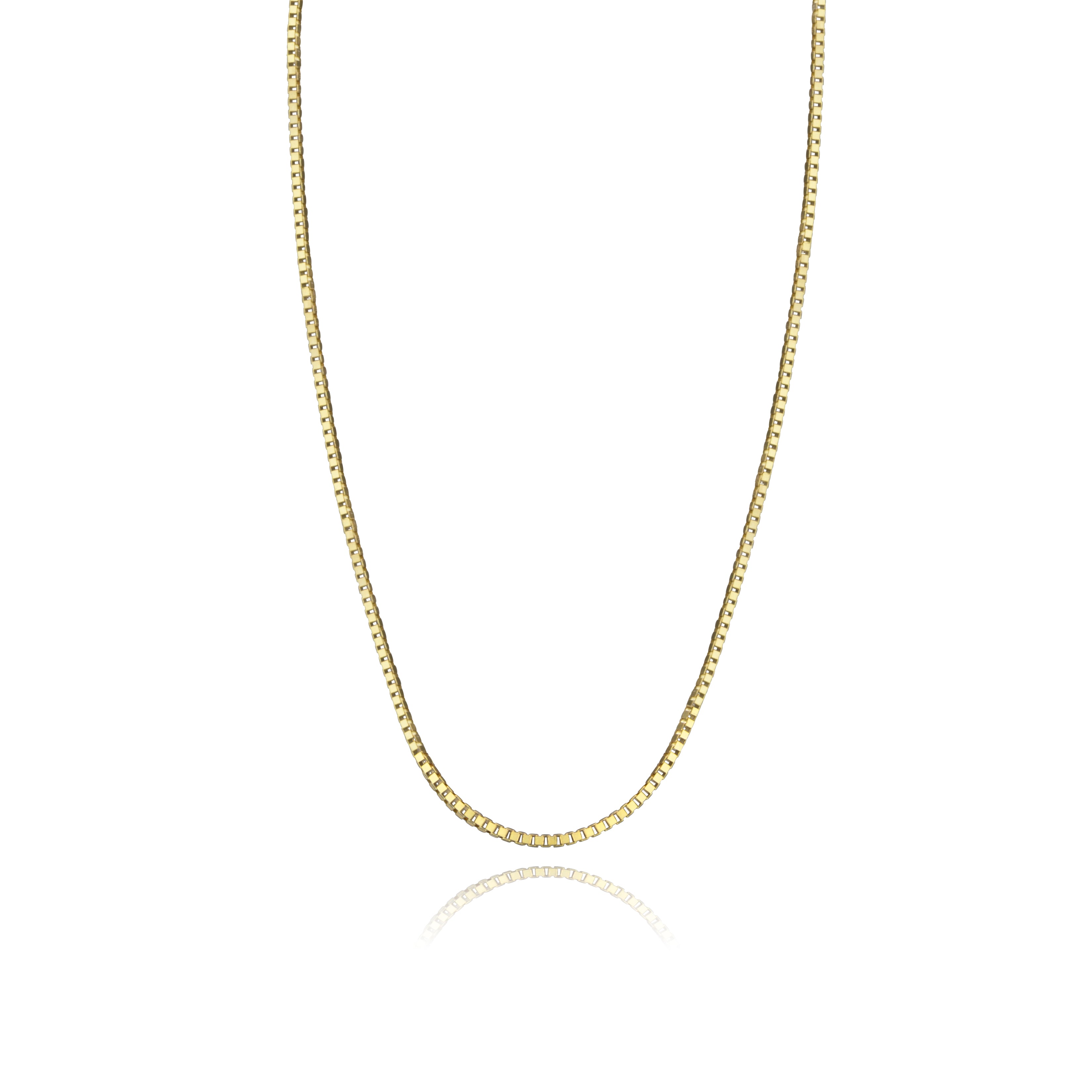 14k Yellow Gold 16" Thin Box Link Chain