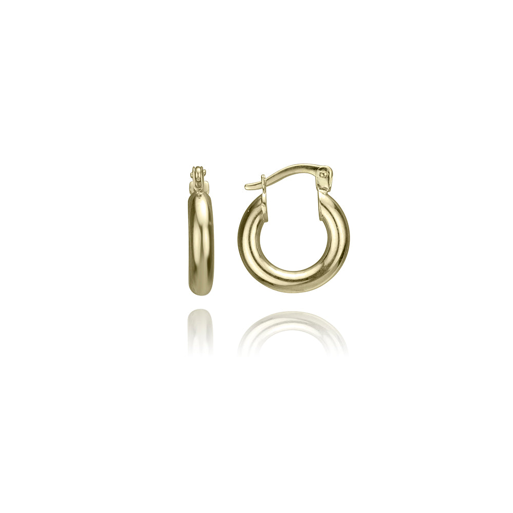 10k Yellow Gold Bold Mini Hoops