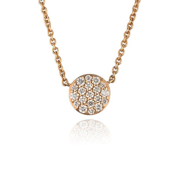 14K Rose Gold Diamond Cluster Necklace