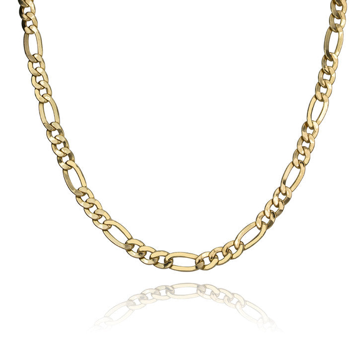 18k Yellow Gold Figaro Link Necklace