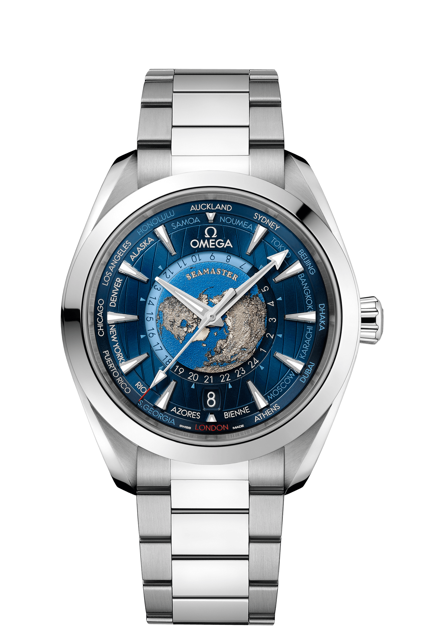 OMEGA Seamaster Aqua Terra 150m-co-axial Master Chronomter GMT Worldtimer 43 mm