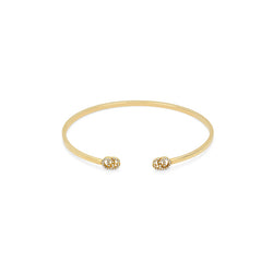 Gucci 18K Yellow Gold GG Diamond Cuff Bracelet