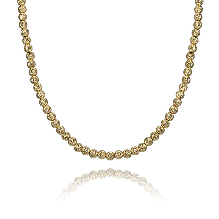 18K Yellow Gold Hammered Ball Chain