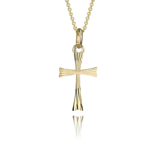 18K Yellow Gold Cross Pendant