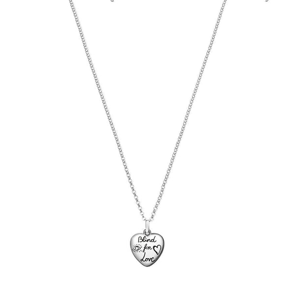 Gucci Silver Blind for Love Necklace