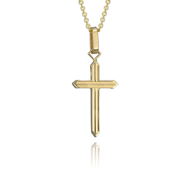 18K Yellow Gold Cross Pendant