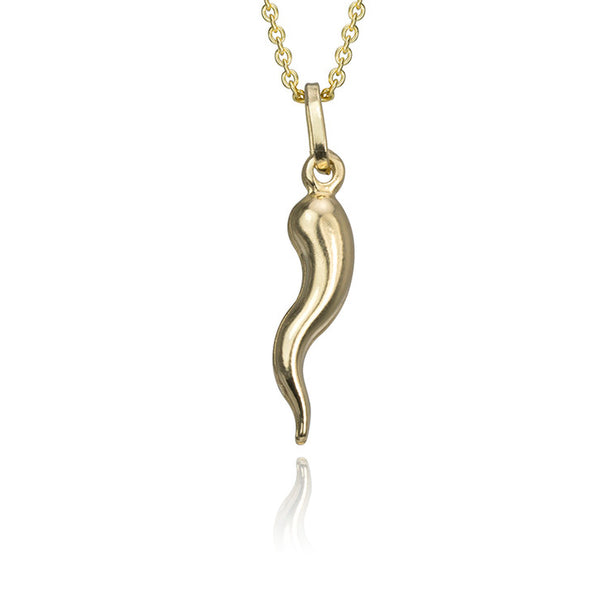 14K Yellow Gold Horn Pendant