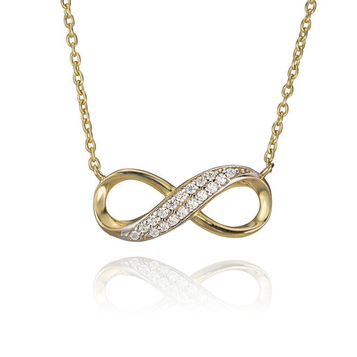 10K Yellow Gold and Cubic Zirconia Eternity Necklace
