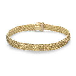 14K Yellow Gold Multi Strand Rope Link Bracelet