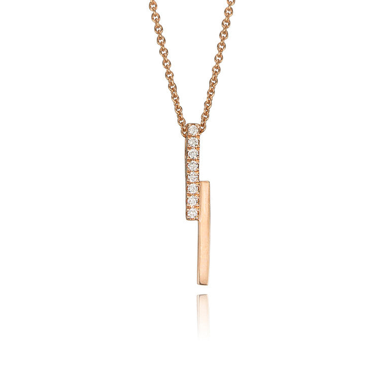 14K Rose Gold Diamond Slate Necklace