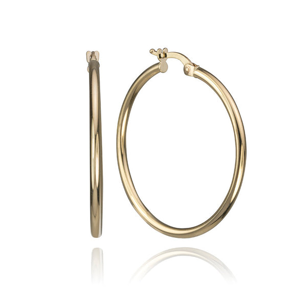 14K Yellow Gold Hoop Earrings