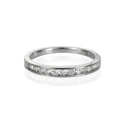 14K White Gold Semi Channel-Set Band