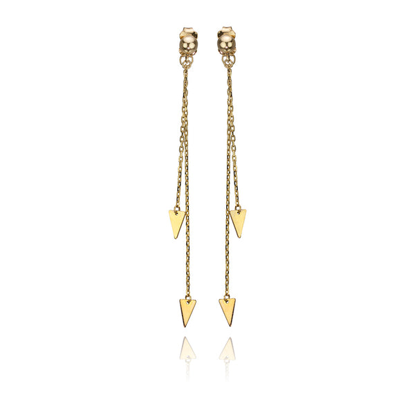 10K Yellow Gold Shooting Arrow Earrings