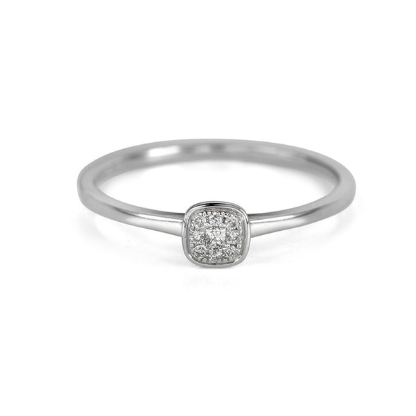 14K White Gold Diamond Cluster Ring