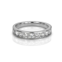 14K White Gold Channel Set Diamond Ring