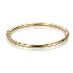 14K Yellow Gold Smooth Bangle