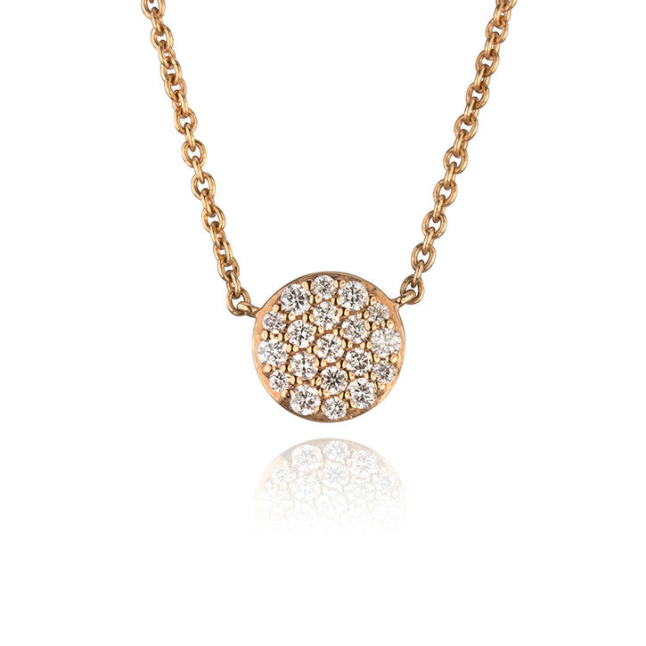 14k Rose Gold Diamond Cluster Necklace