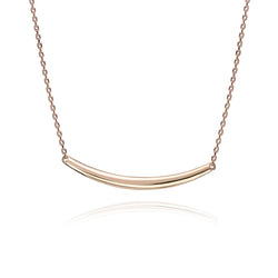 18k Rose Gold Curved Bar Cable Link Necklace