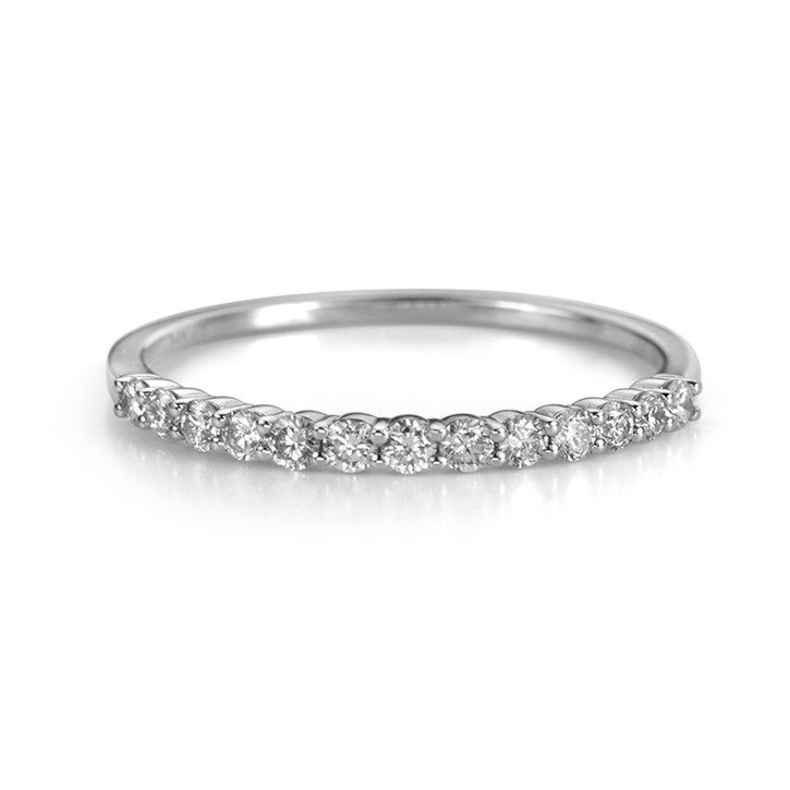 14K White Gold Diamond Stackable Ring