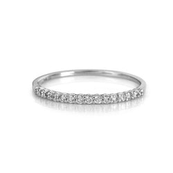 14K White Gold Dainty Diamond Stacker