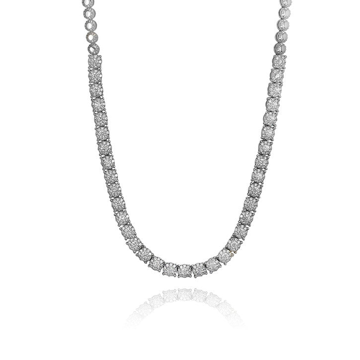 14K White Gold Diamond Tennis Necklace