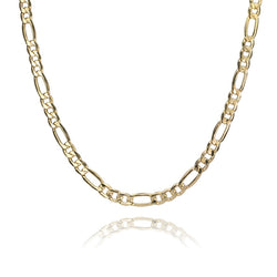 10K Yellow Gold Figaro Link Necklace