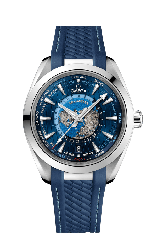 Omega Aqua Terra 150M Co‑Axial Master Chronometer GMT Worldtimer 43 MM